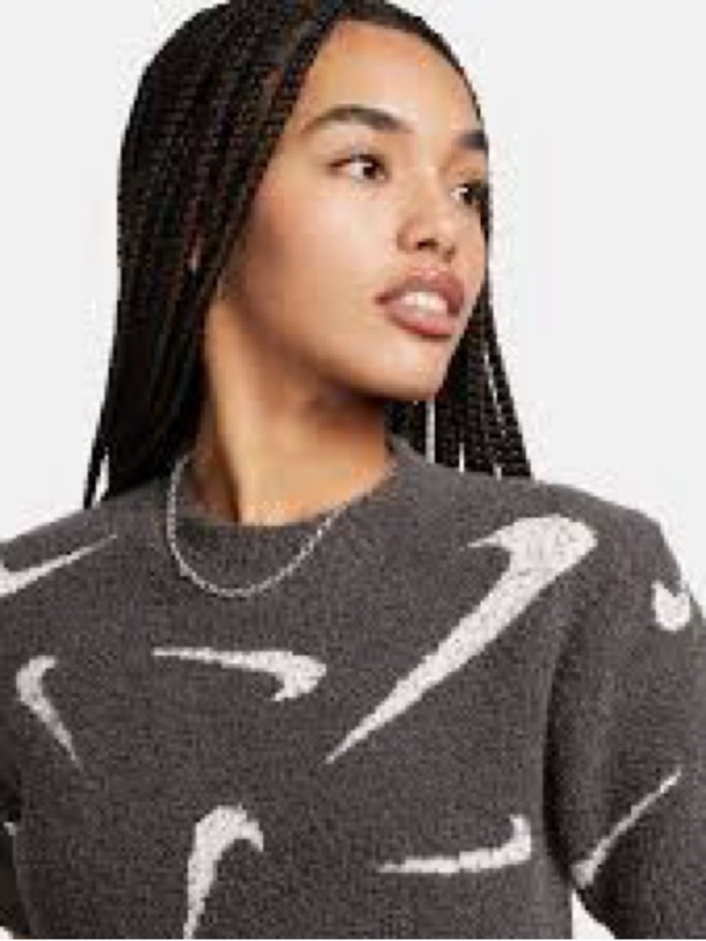 NWT ⚫️Nike Gray Crewneck Sweater with White Swoosh Pattern⚪️